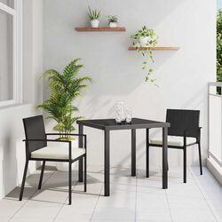 Durable 3-Piece Garden Dining Set with Steel Frame