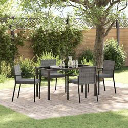 Durable 5-Piece Garden Dining Set with Steel Frame