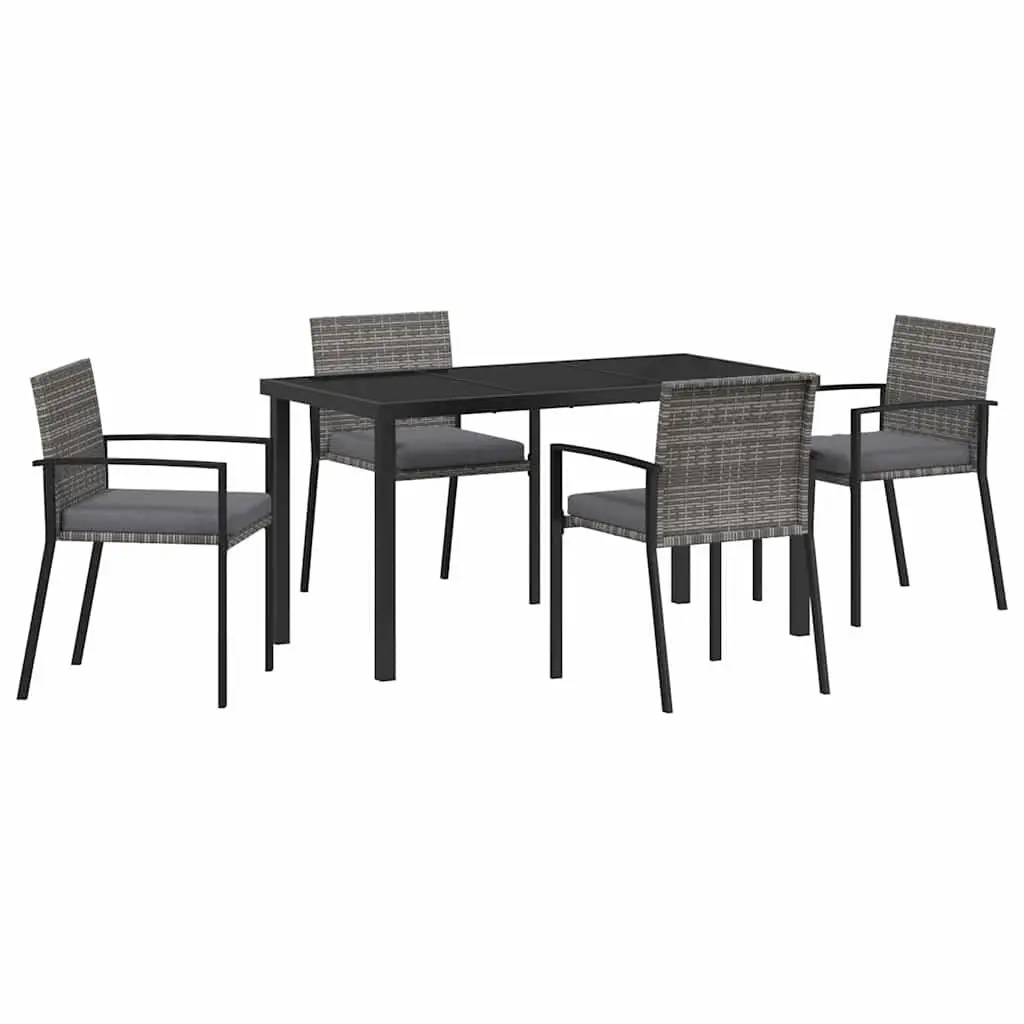 5-Piece Garden Dining Set with Steel Frame