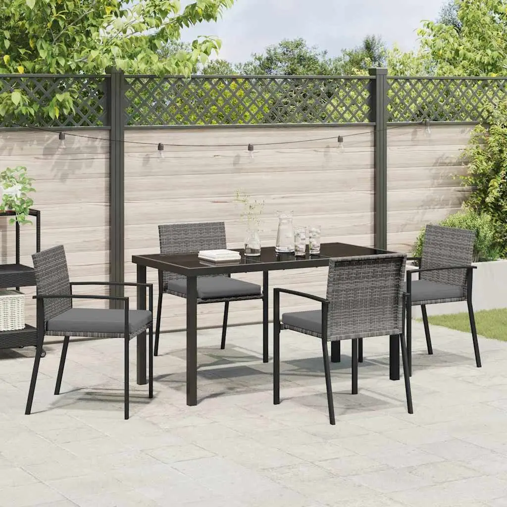 5-Piece Garden Dining Set with Steel Frame