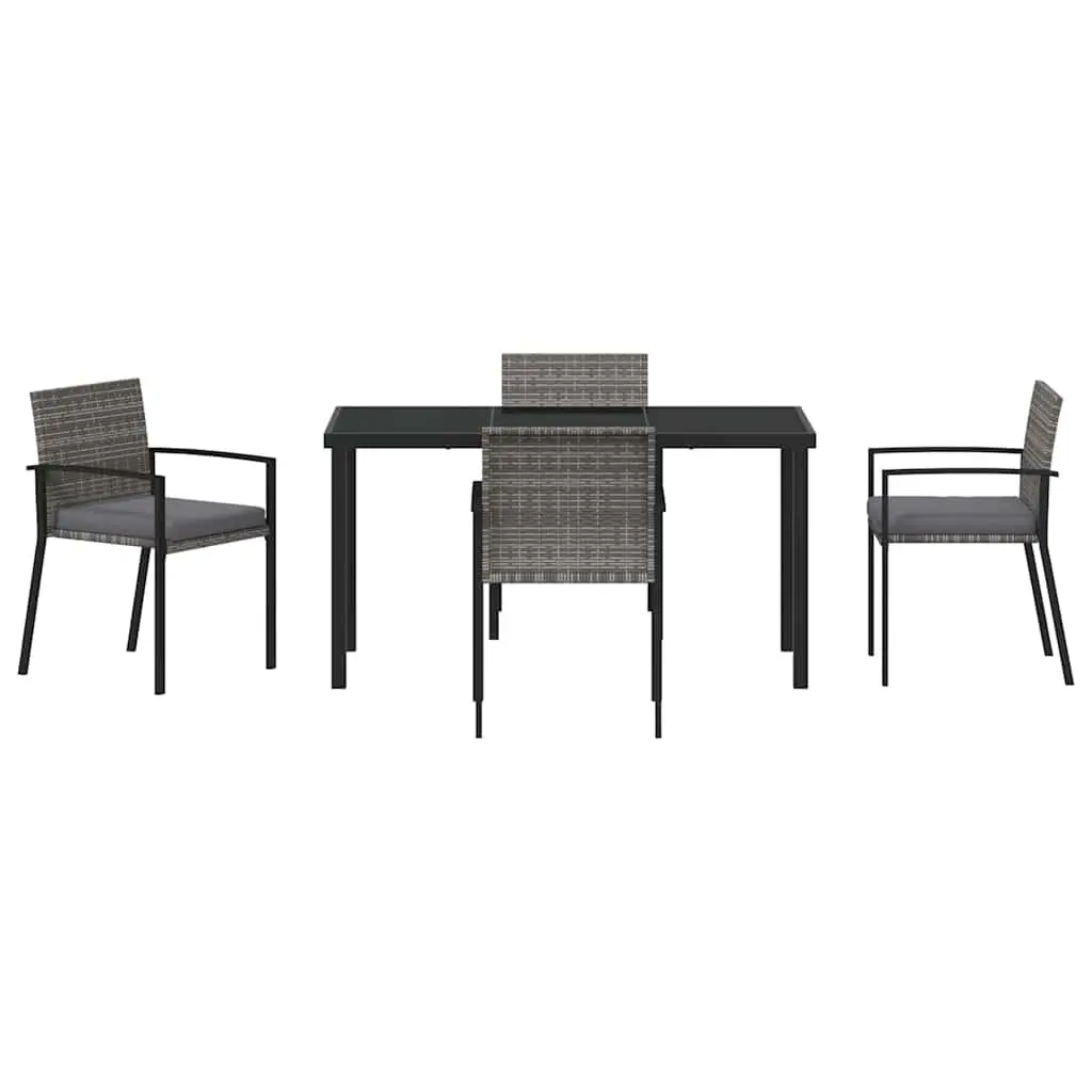 5-Piece Garden Dining Set with Steel Frame