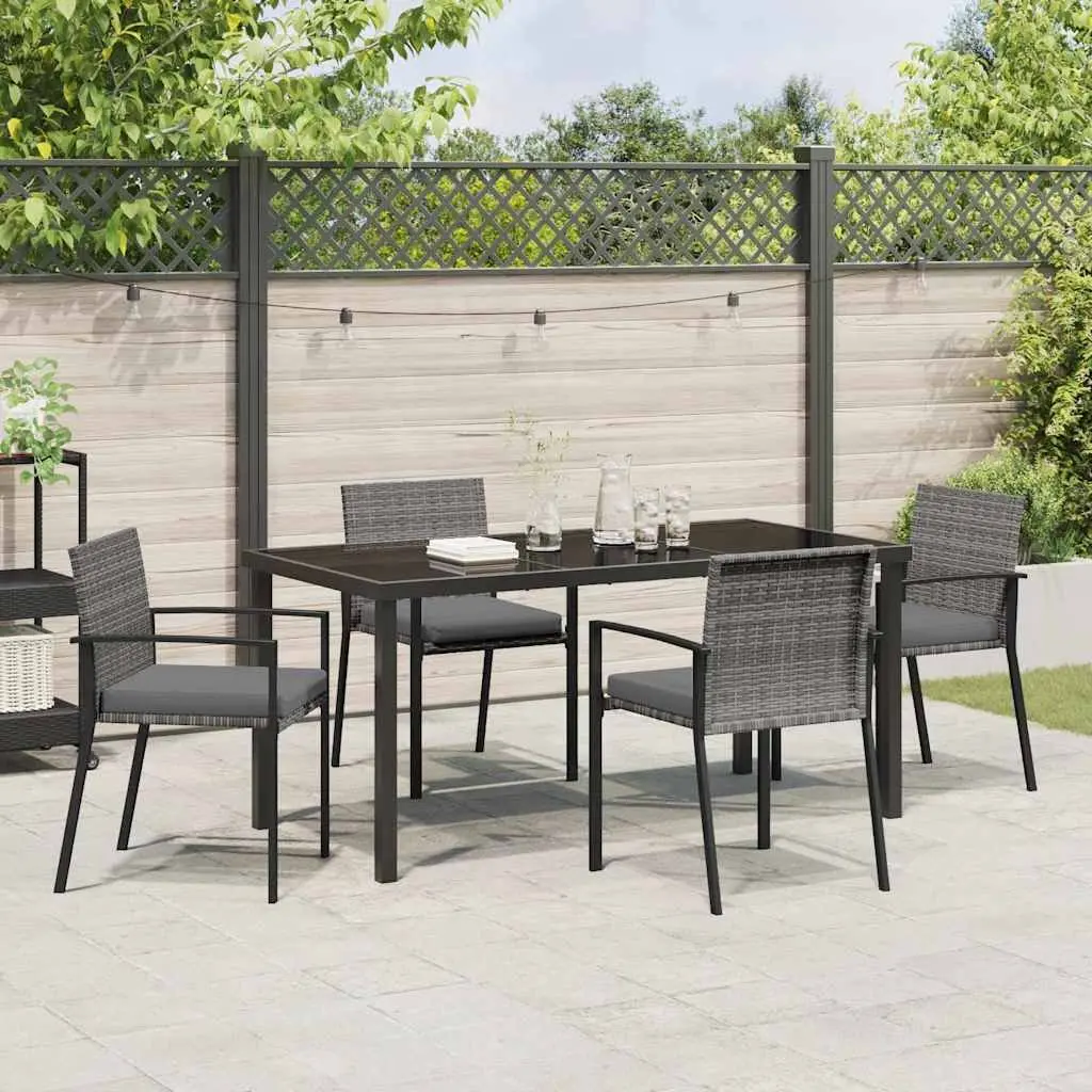 5-Piece Garden Dining Set with Steel Frame