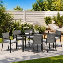 Stylish 7-Piece Garden Dining Set with Durable Steel Frame