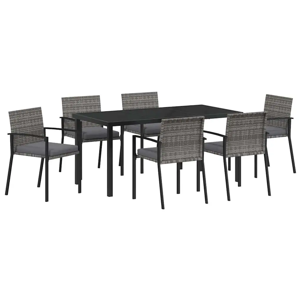 7-Piece Garden Dining Set with Durable Steel Frame