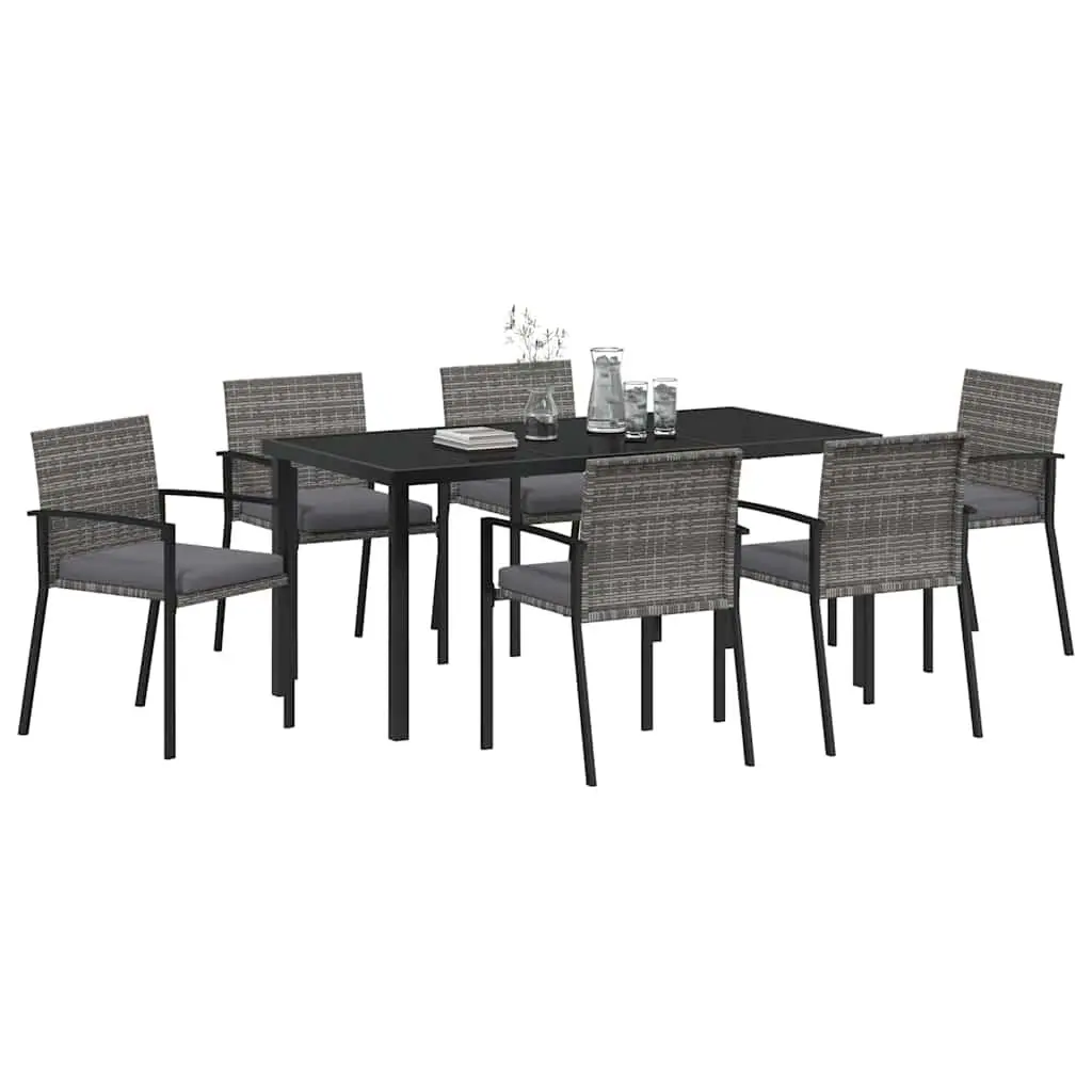 7-Piece Garden Dining Set with Durable Steel Frame