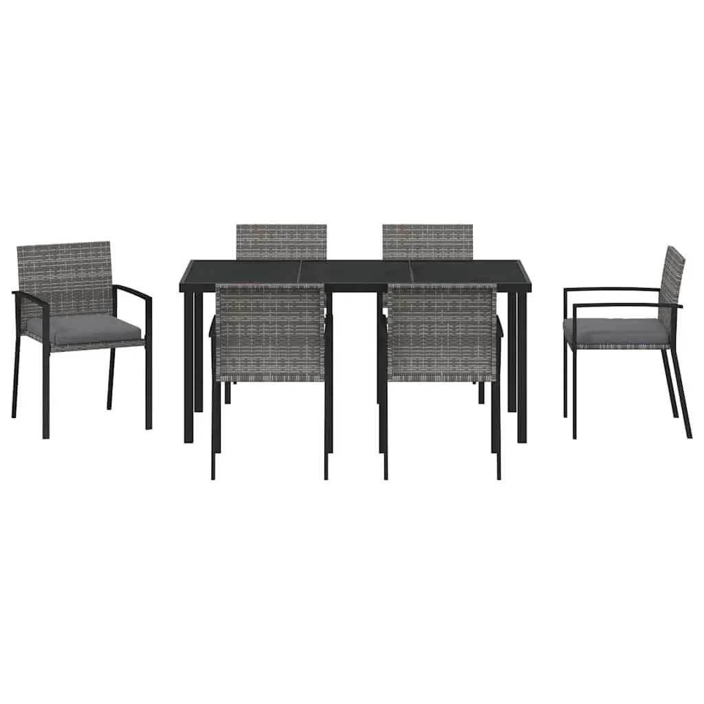 7-Piece Garden Dining Set with Durable Steel Frame