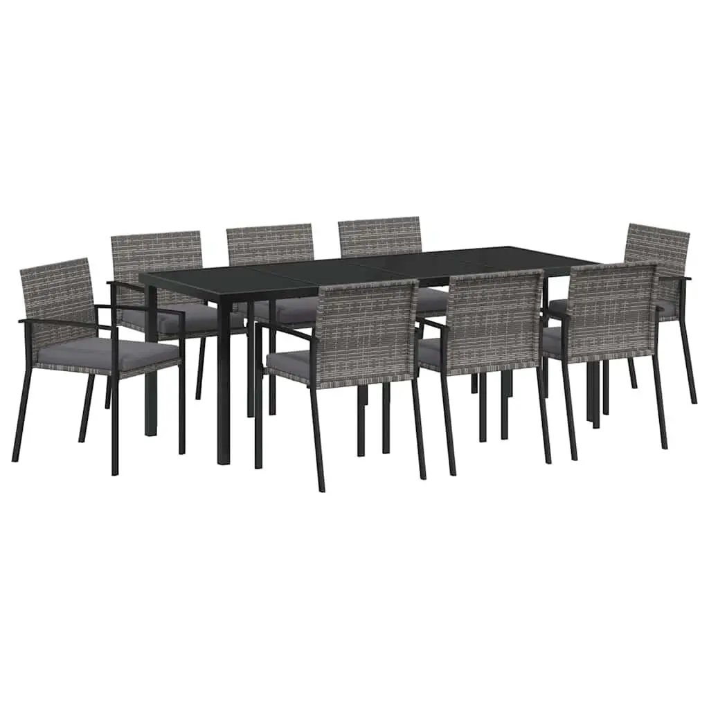9-Piece Outdoor Dining Set in Grey