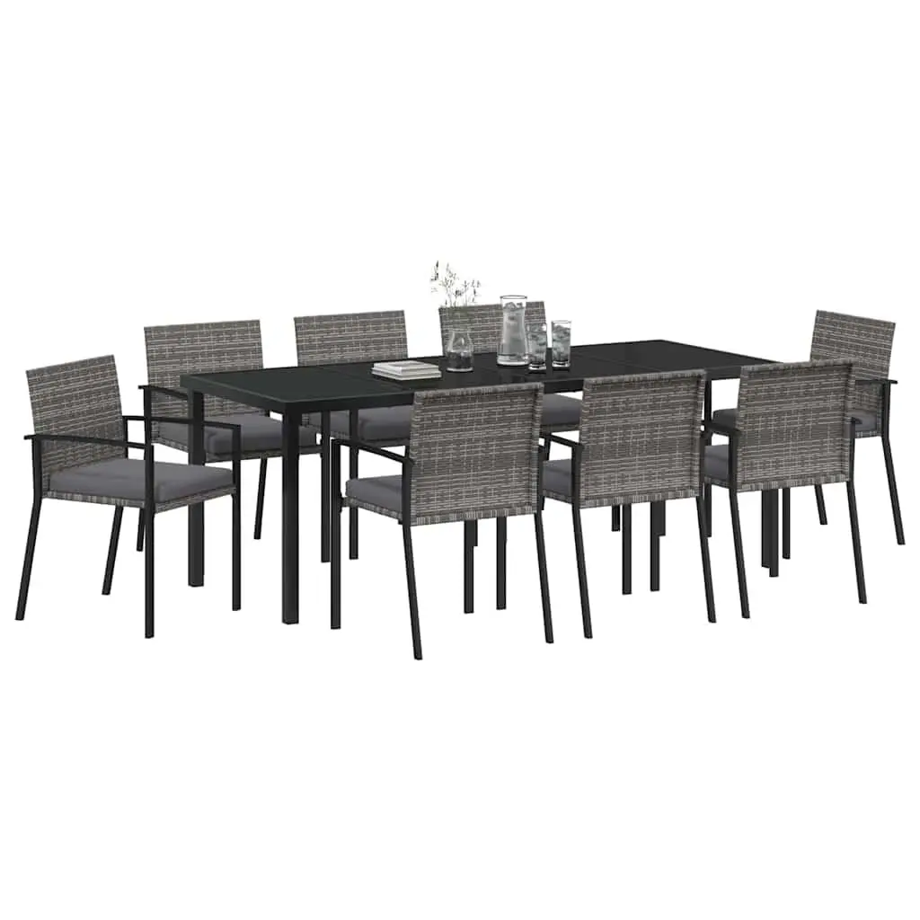 9-Piece Outdoor Dining Set in Grey