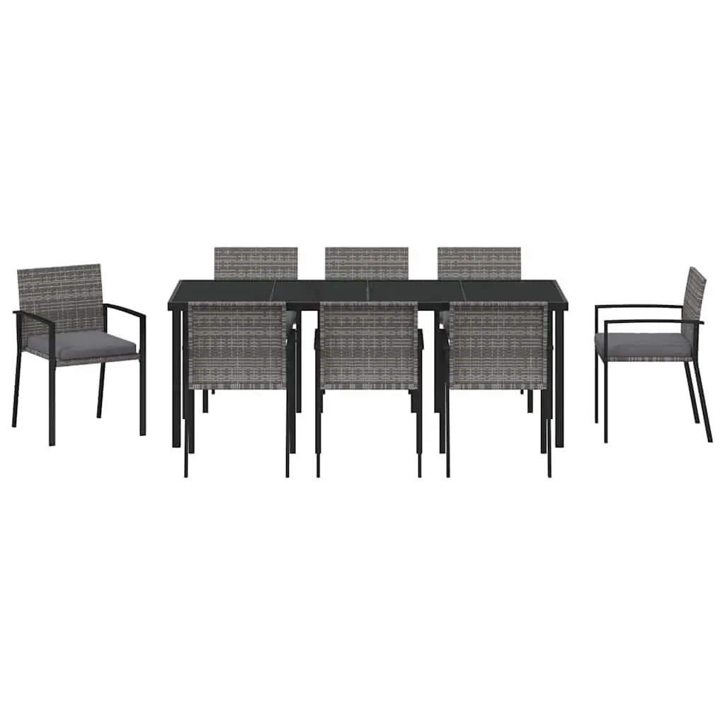9-Piece Outdoor Dining Set in Grey