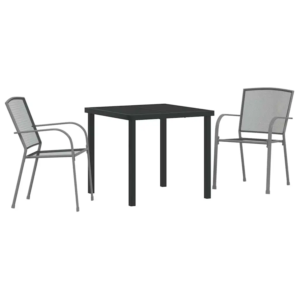 3-Piece Outdoor Dining Set with Sturdy Steel Frame