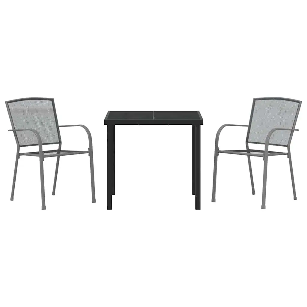 3-Piece Outdoor Dining Set with Sturdy Steel Frame