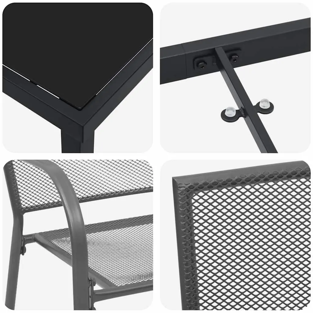 3-Piece Outdoor Dining Set with Sturdy Steel Frame