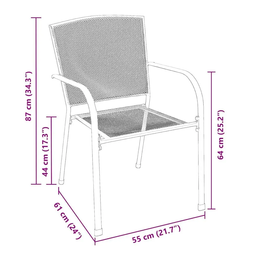 3-Piece Outdoor Dining Set with Sturdy Steel Frame