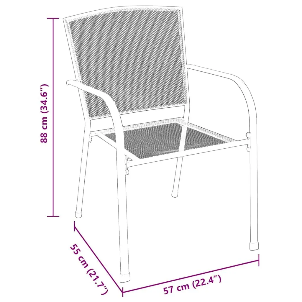 5-Piece Anthracite Outdoor Dining Set with Steel Frame