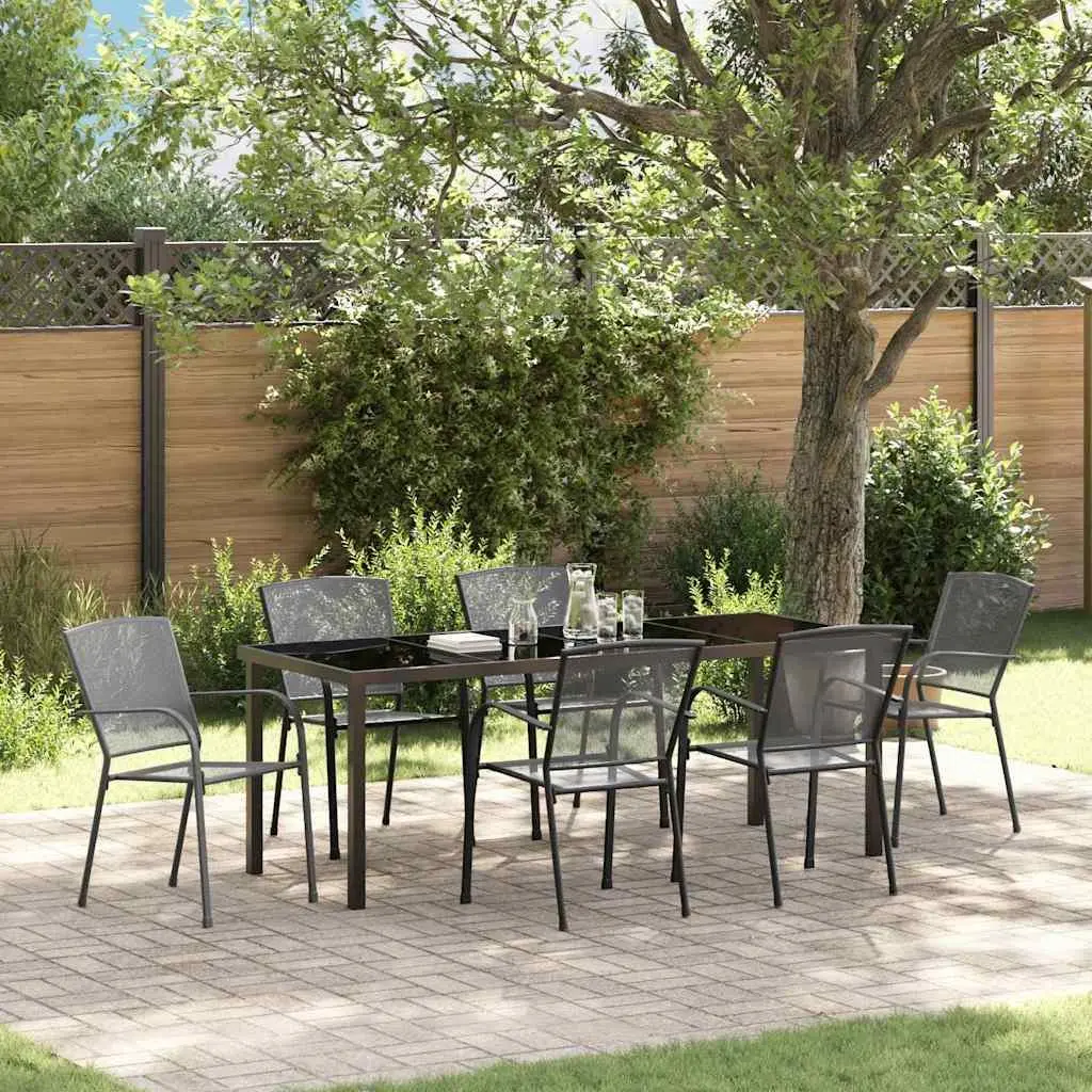 7-Piece Outdoor Dining Set with Tempered Glass