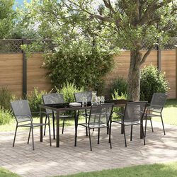 Stylish 7-Piece Outdoor Dining Set with Tempered Glass