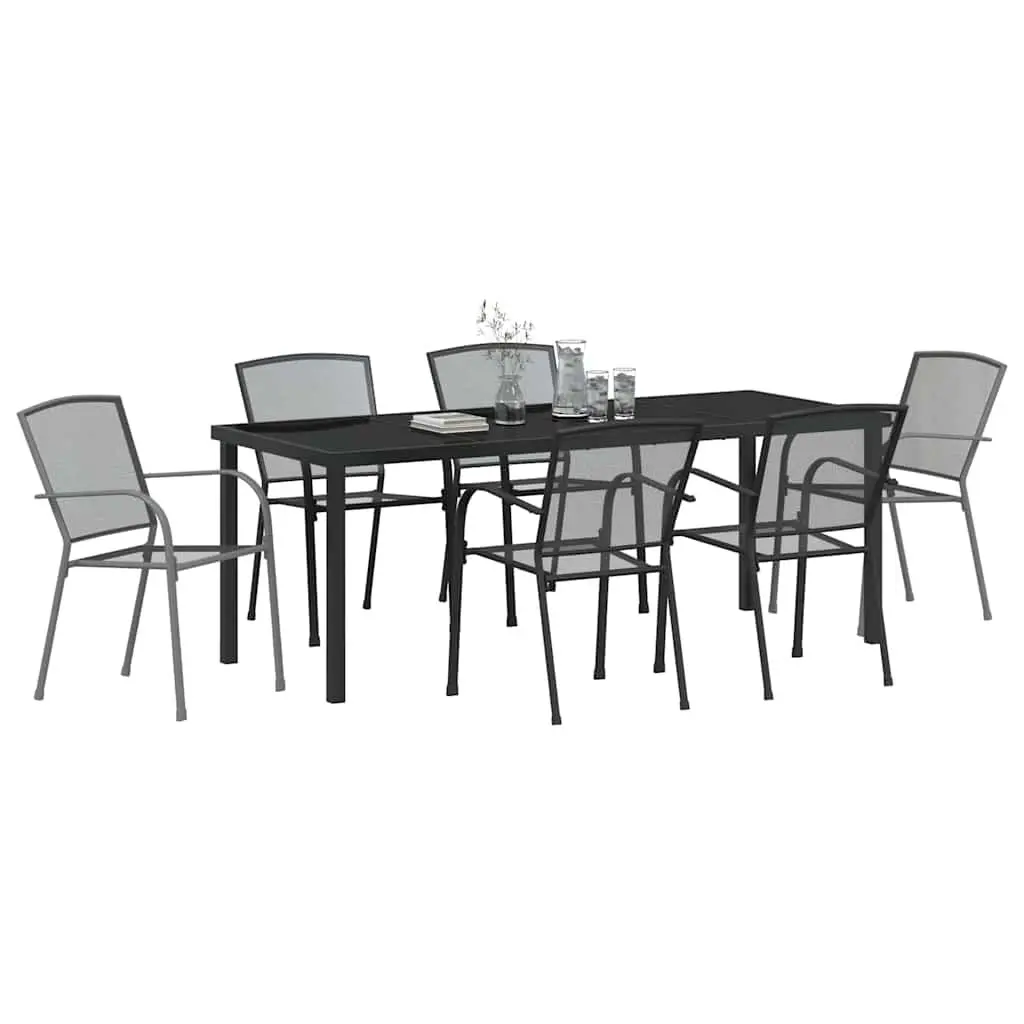7-Piece Outdoor Dining Set with Tempered Glass