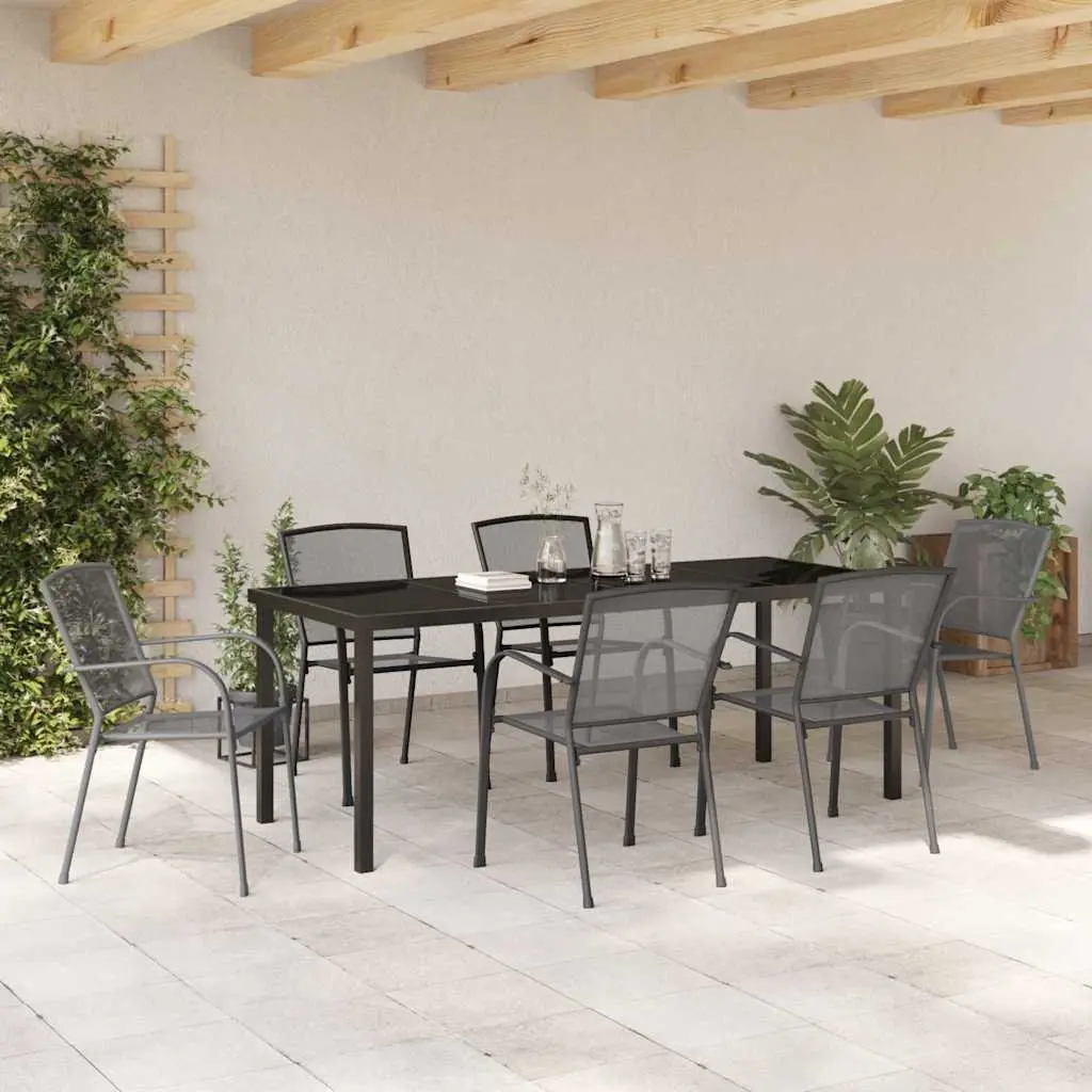 7-Piece Outdoor Dining Set with Tempered Glass