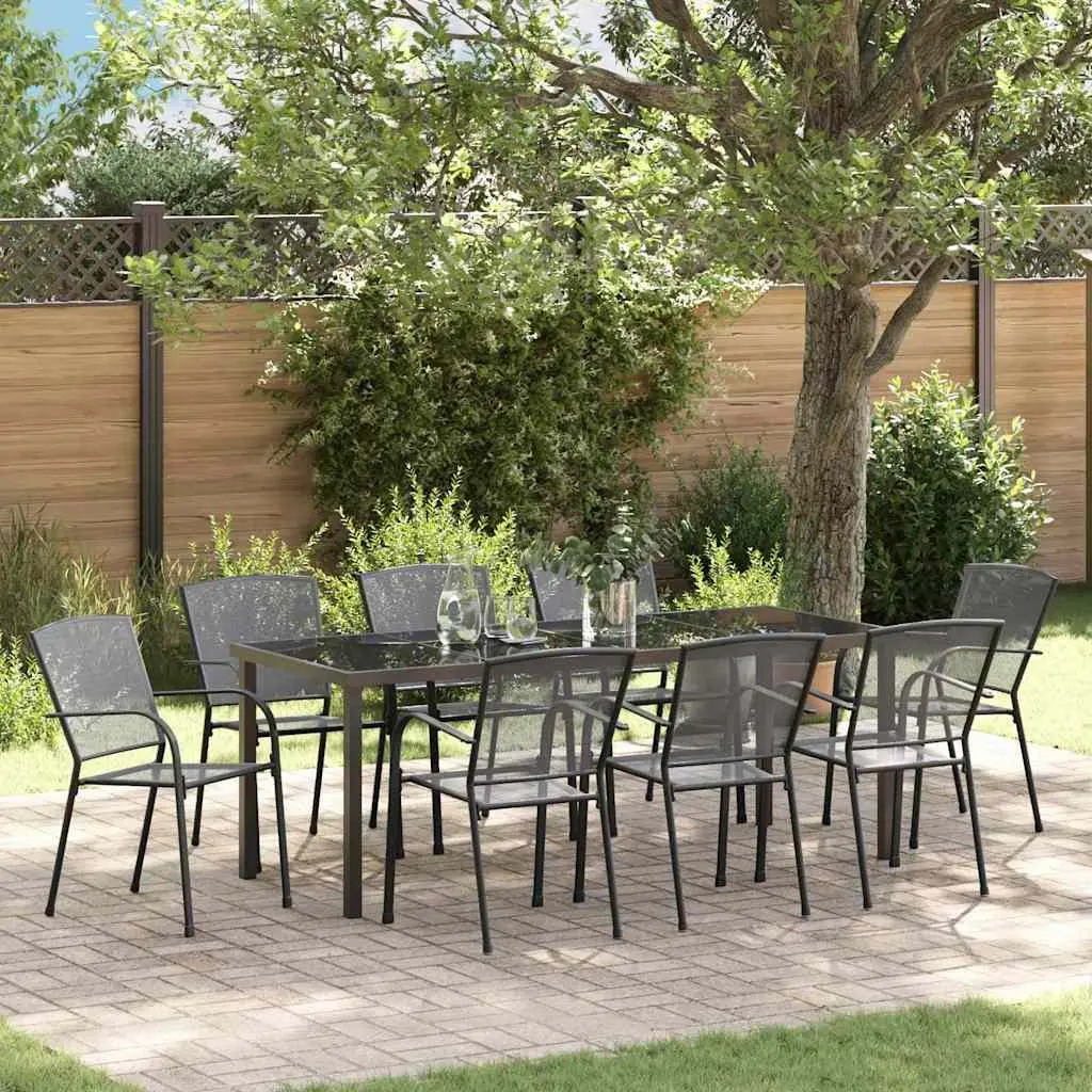 9-Piece Outdoor Garden Dining Set in Anthracite