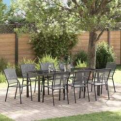Stylish 9-Piece Outdoor Garden Dining Set in Anthracite