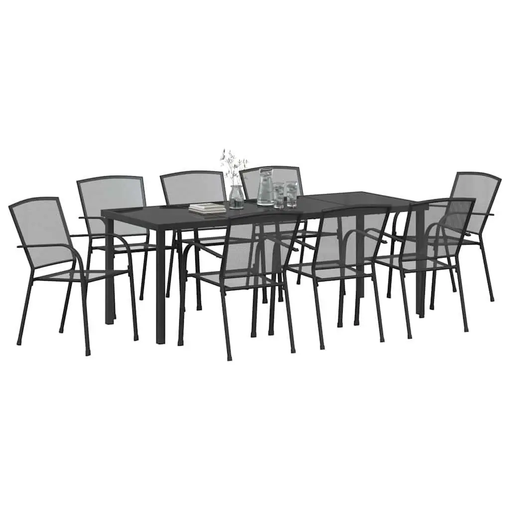 9-Piece Outdoor Garden Dining Set in Anthracite