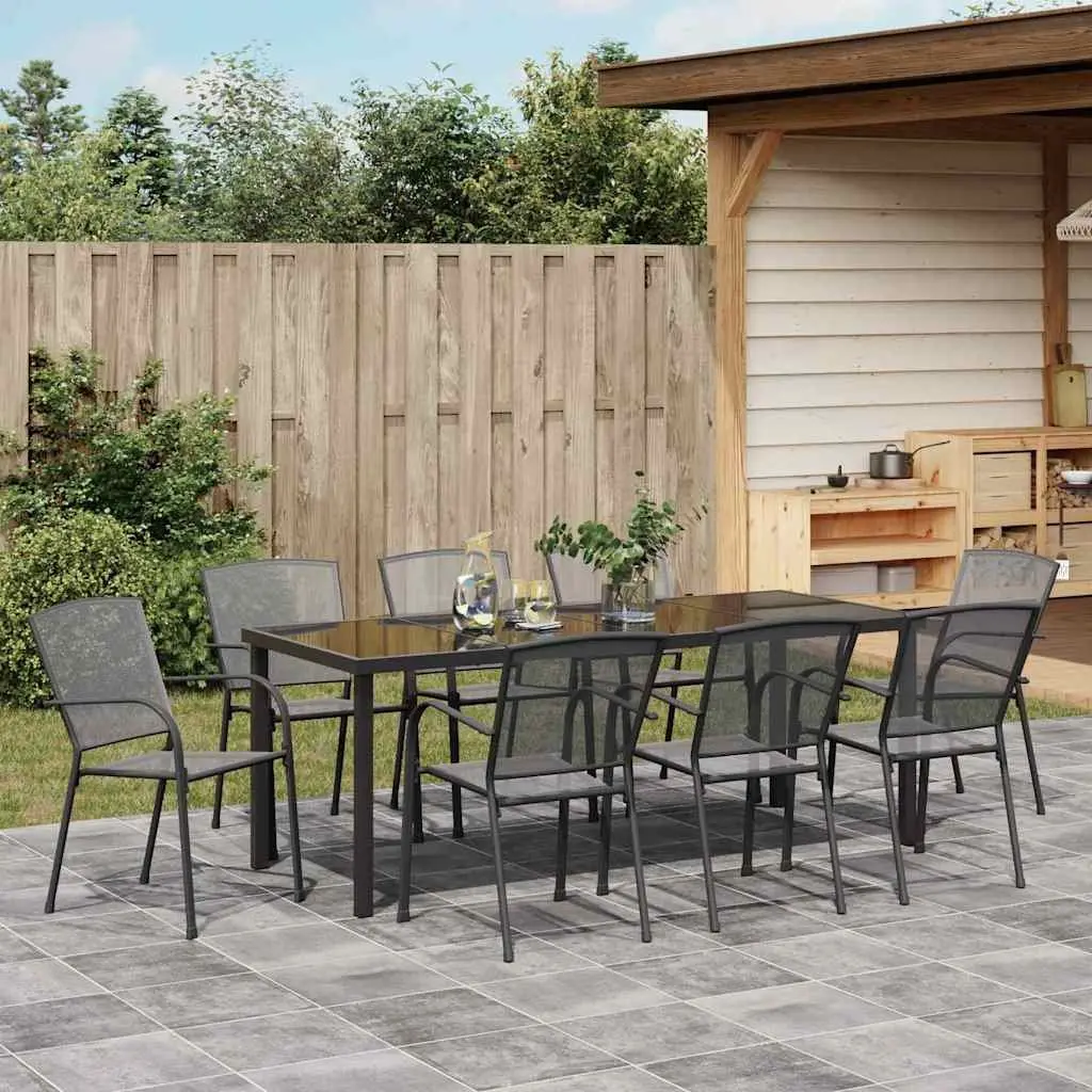 9-Piece Outdoor Garden Dining Set in Anthracite