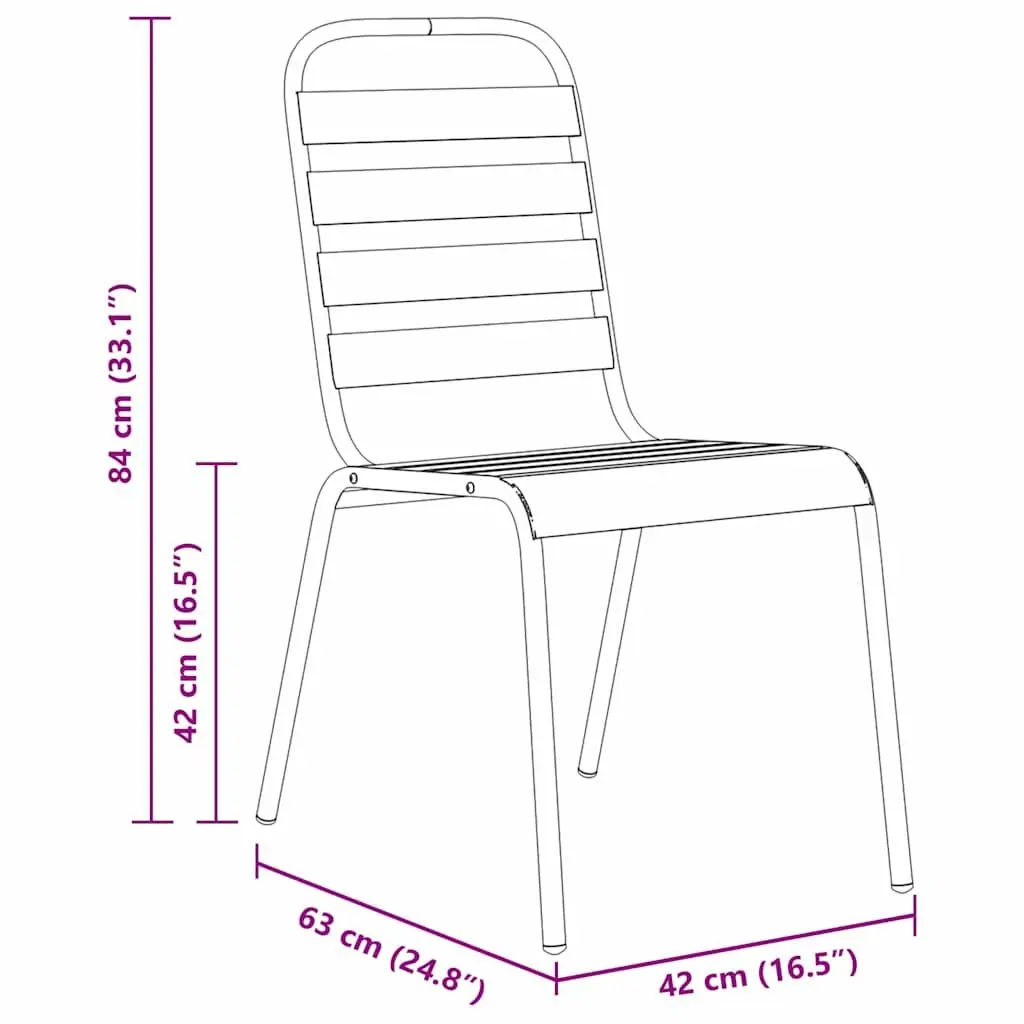 Garden Dining Set Powder-coated Steel 5 Piece Anthracite Grey Tempered Glass Table