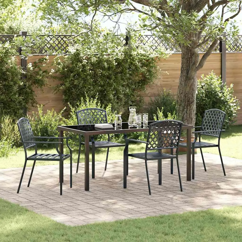 Anthracite Steel Garden Dining Set for 5