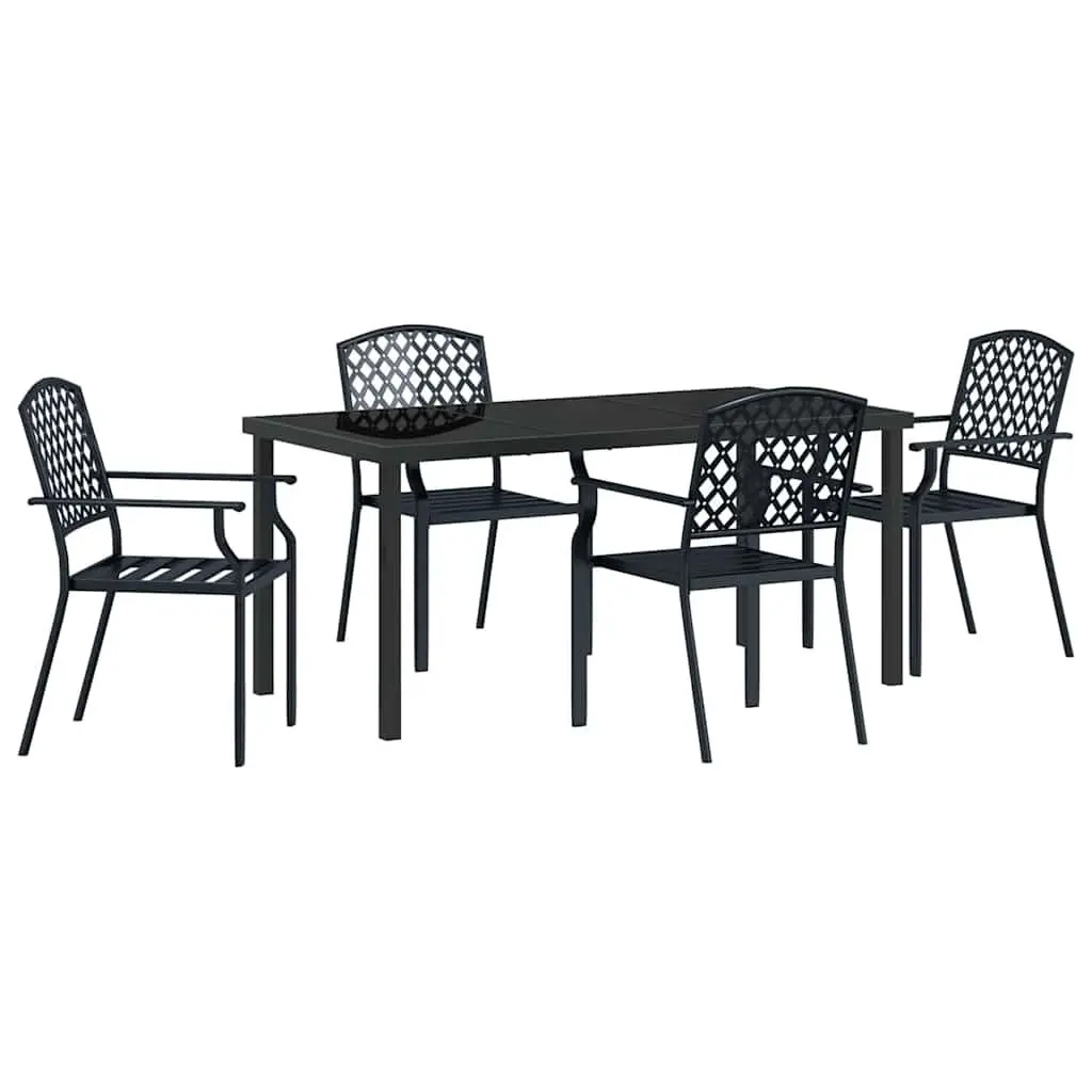Anthracite Steel Garden Dining Set for 5