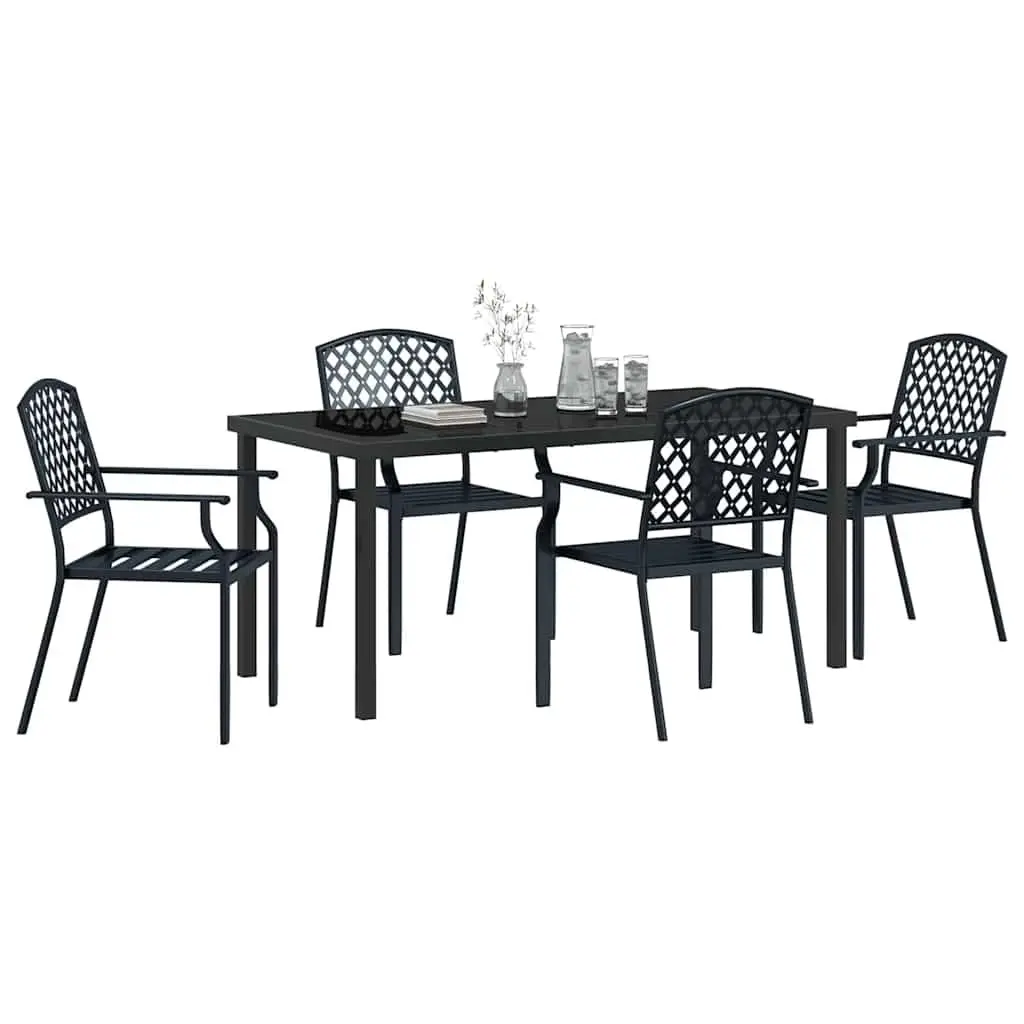 Anthracite Steel Garden Dining Set for 5