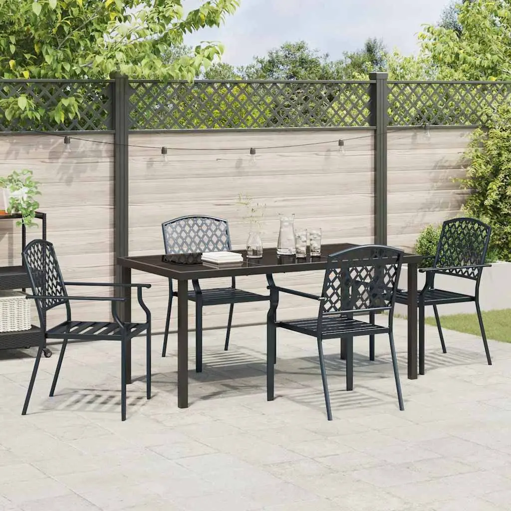 Anthracite Steel Garden Dining Set for 5