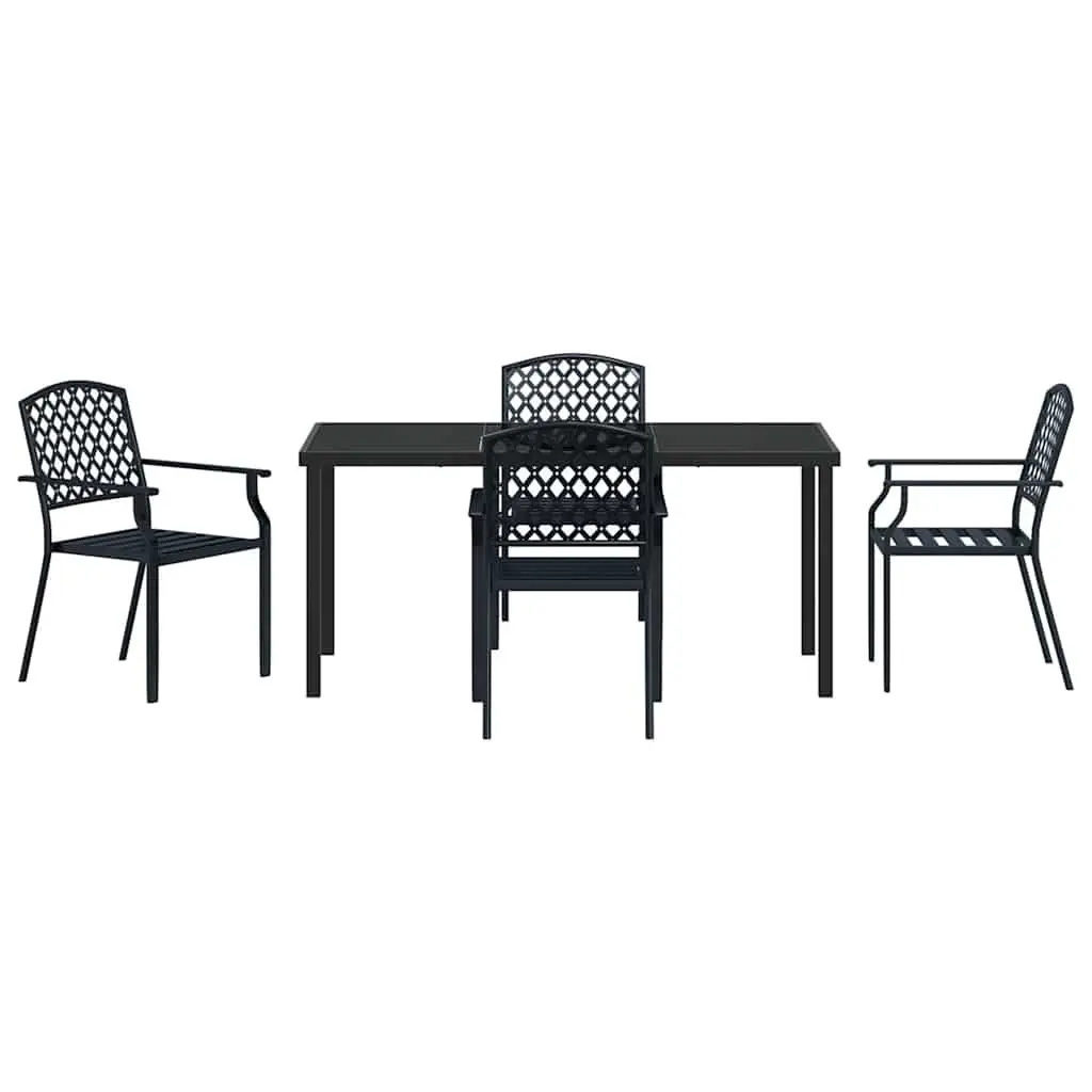 Anthracite Steel Garden Dining Set for 5