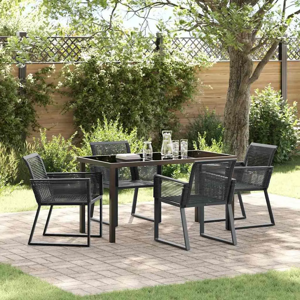 5-Piece Garden Dining Set with Durable Steel Frame