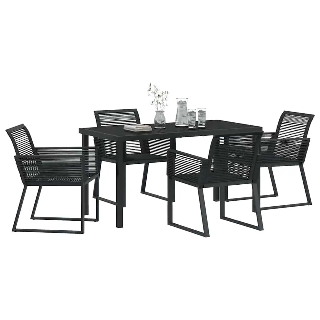 5-Piece Garden Dining Set with Durable Steel Frame