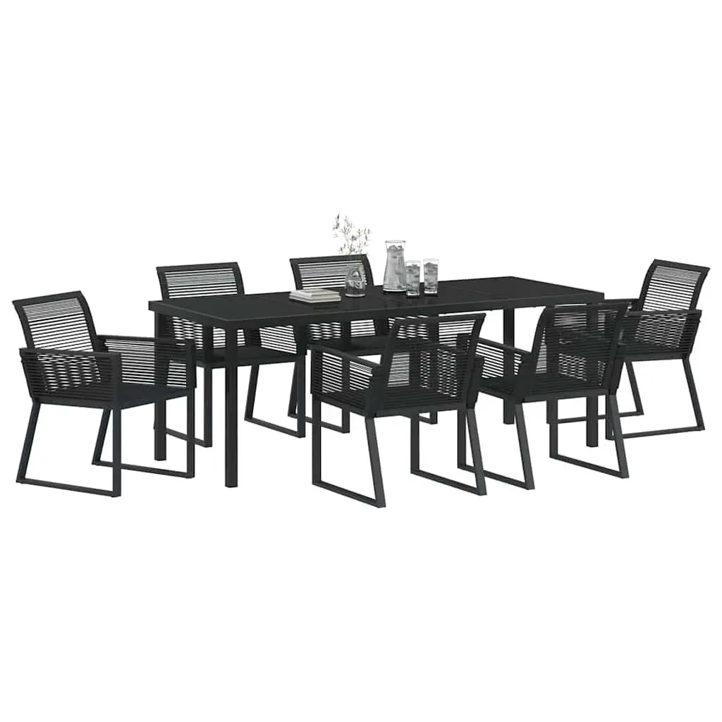 Black Steel Garden Dining Set for Outdoor Spaces