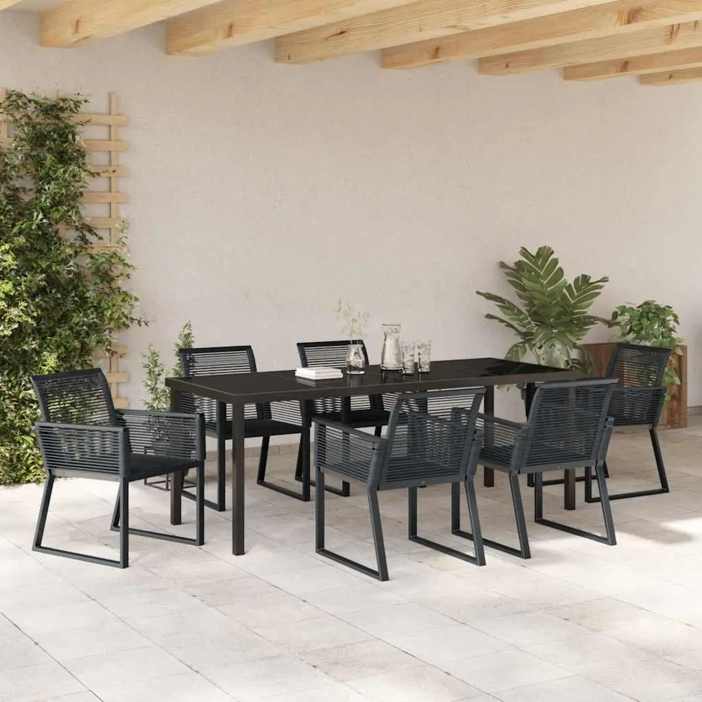 Black Steel Garden Dining Set for Outdoor Spaces