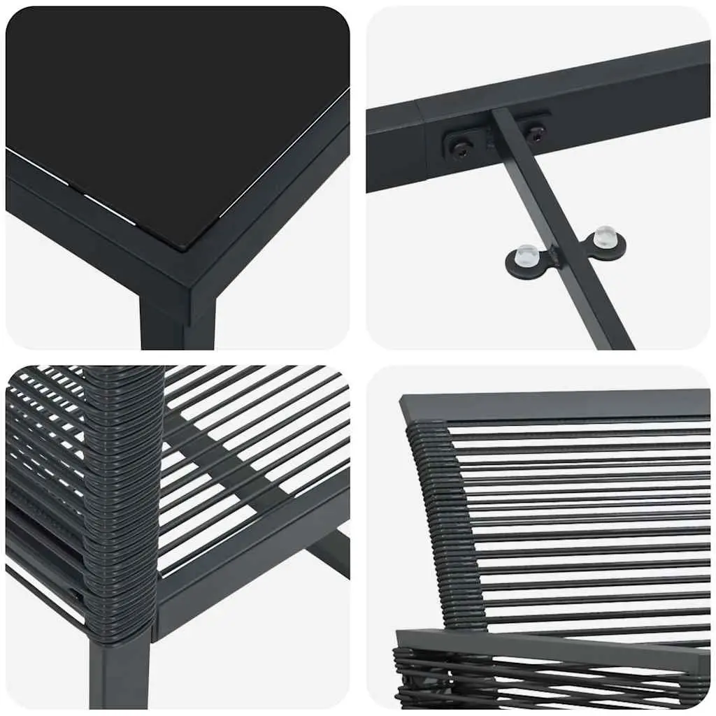 Black Steel Garden Dining Set for Outdoor Spaces