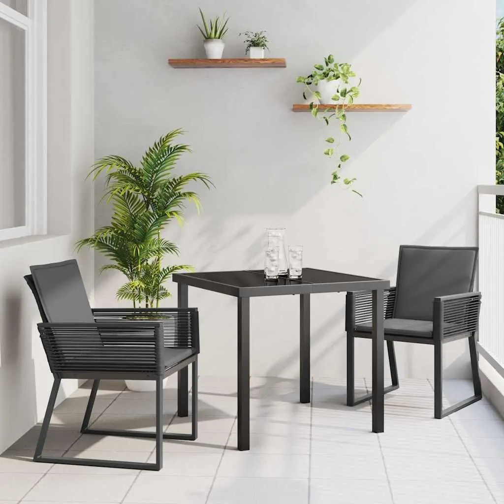 3-Piece Garden Dining Set in Black