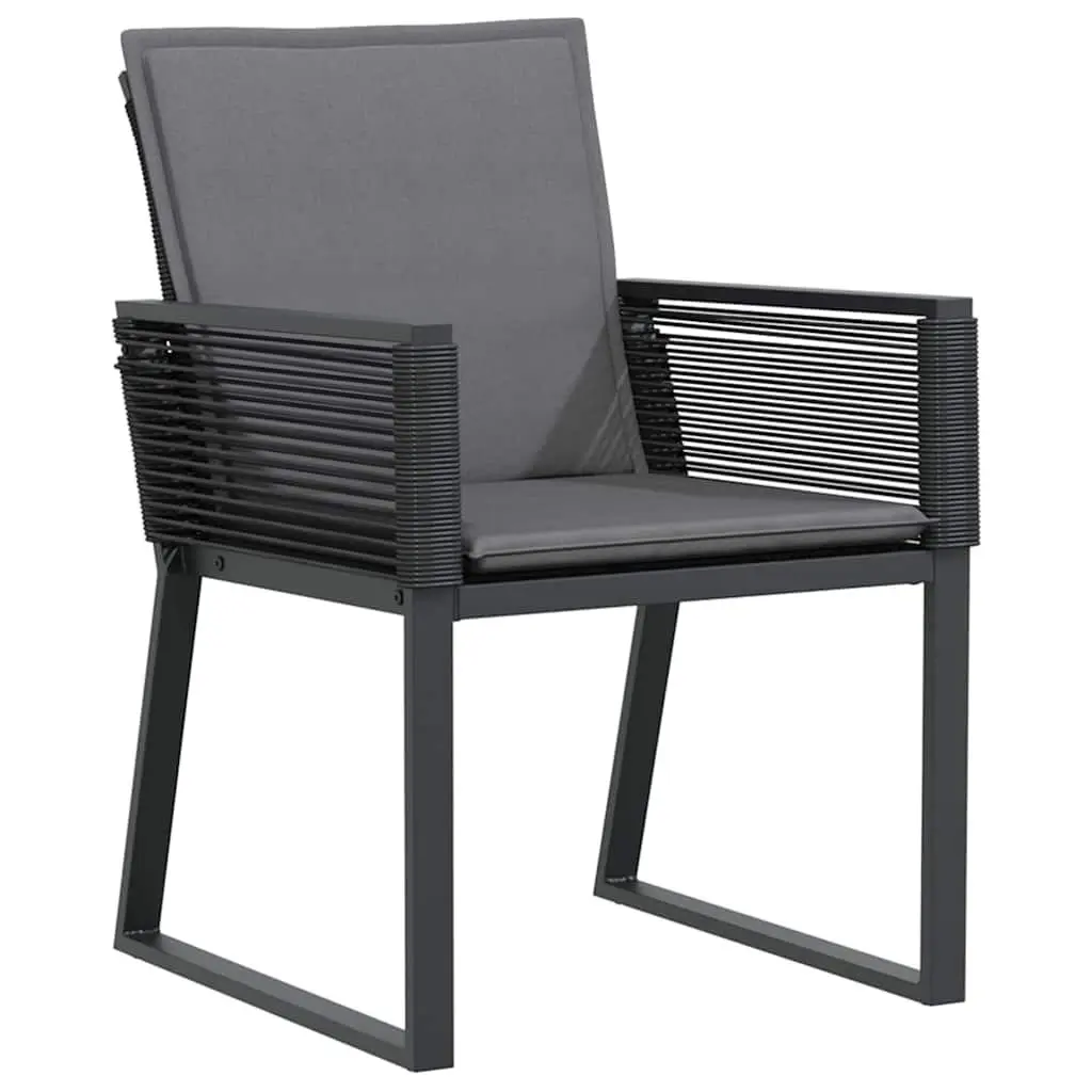 3-Piece Garden Dining Set in Black