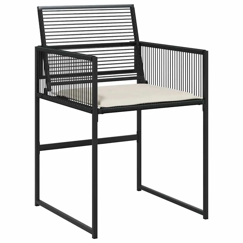 5-Piece Black Poly Rattan Outdoor Dining Set