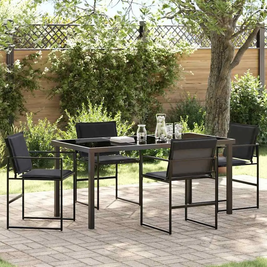 5-Piece Garden Dining Set with Black Finish
