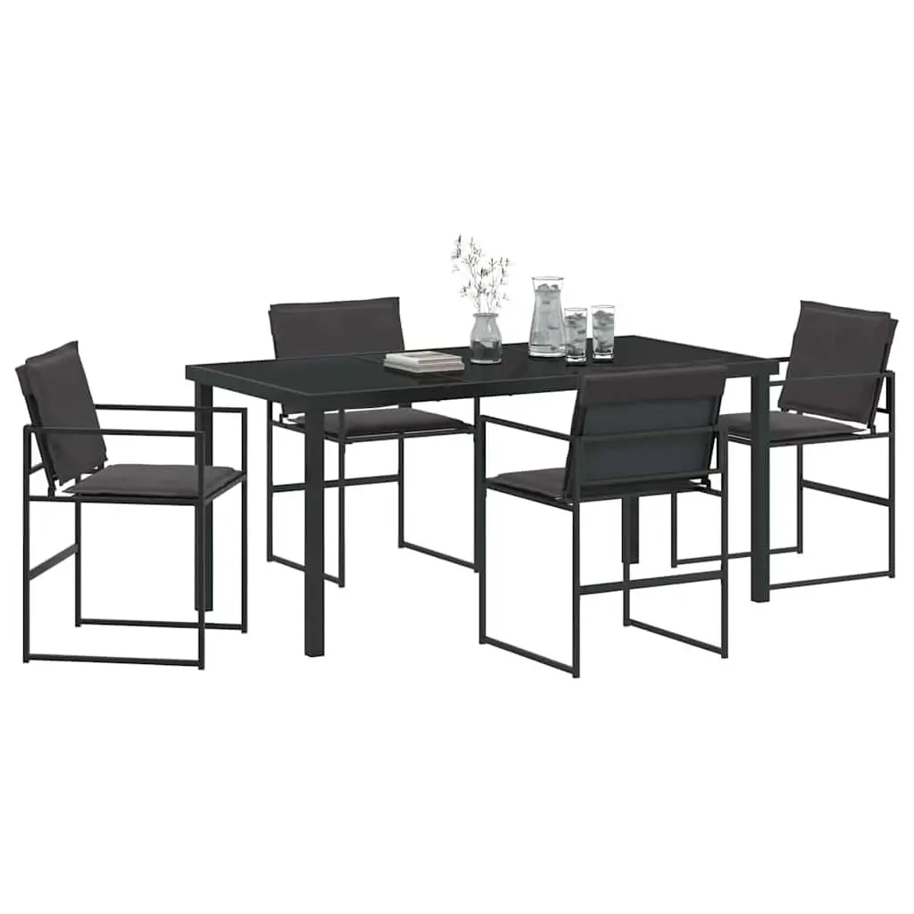 5-Piece Garden Dining Set with Black Finish