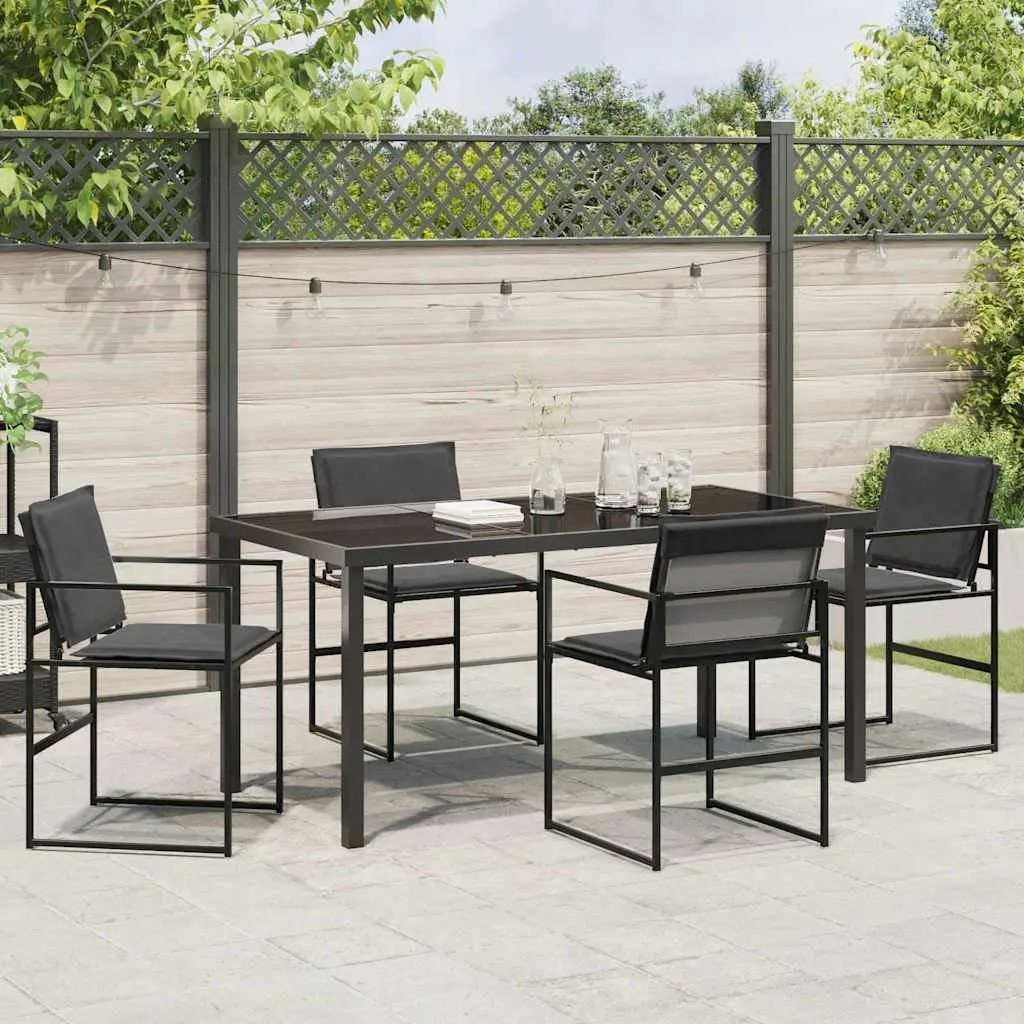5-Piece Garden Dining Set with Black Finish