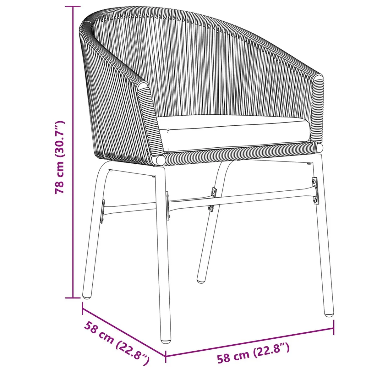 5-Piece Black Steel Outdoor Dining Set