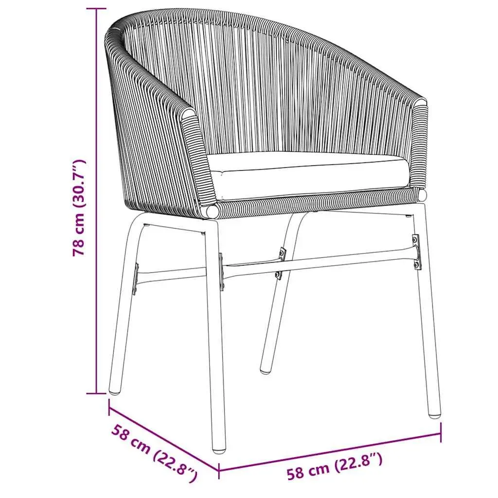 7-Piece Black Steel Garden Dining Set