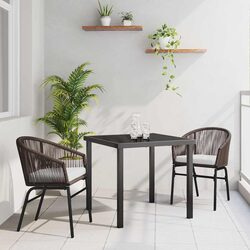Durable 3-Piece Garden Dining Set with Glass Top