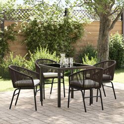 Premium 5 Piece Garden Dining Set with Steel Frame
