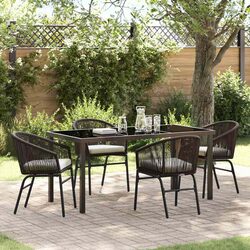 Sturdy Garden Dining Set with Glass Top for Outdoor Use