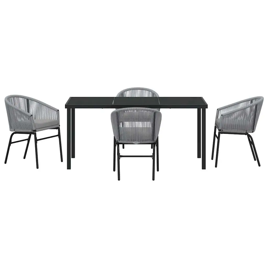 5-Piece Outdoor Dining Set with Glass Top