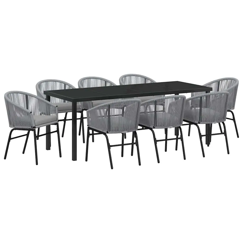 9-Piece Garden Dining Set with Anthracite Finish